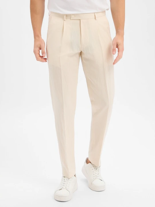 Zdjęcie produktu Finshley & Harding London Spodnie - Hudson Mężczyźni Slim Fit beżowy