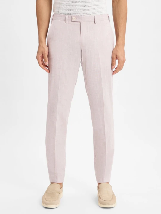 Zdjęcie produktu Finshley & Harding London Spodnie Mężczyźni Slim Fit Sztuczne włókno różowy