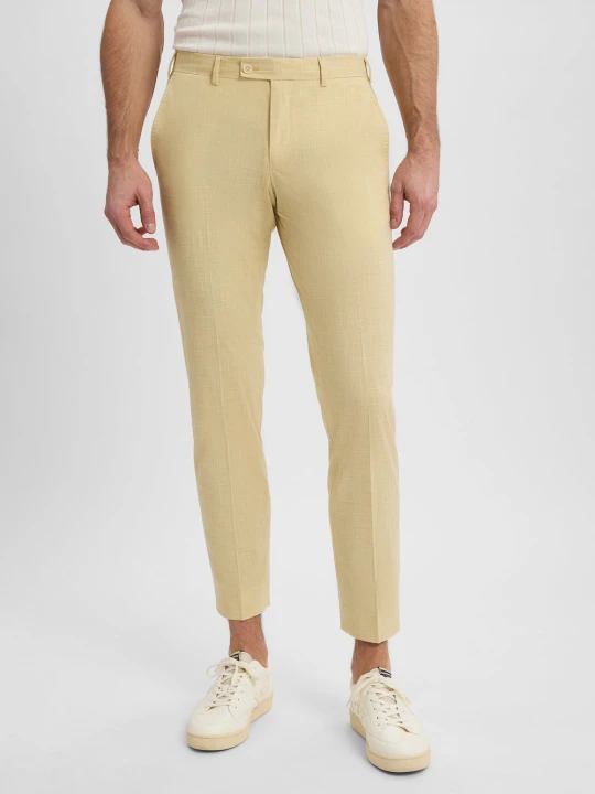 Zdjęcie produktu Finshley & Harding London Spodnie Mężczyźni Slim Fit Sztuczne włókno żółty