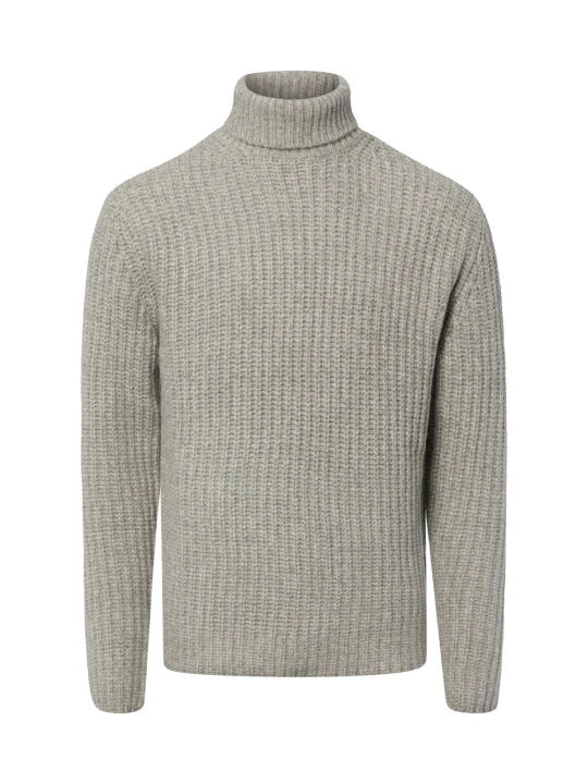 Zdjęcie produktu Finshley & Harding London sweter z golfem z domieszką wełny Mężczyźni dzianina grubo tkana szary