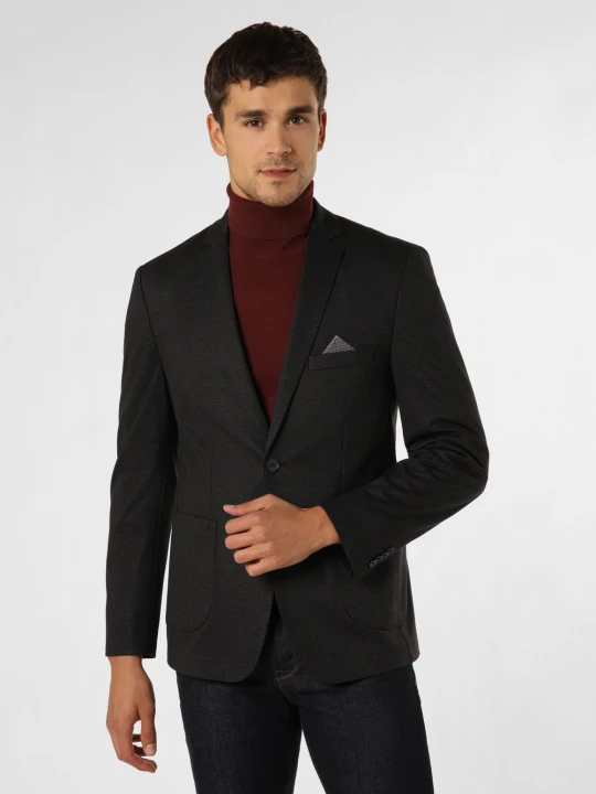 Zdjęcie produktu Finshley & Harding Marynarka Mężczyźni Modern Fit Sztuczne włókno szary