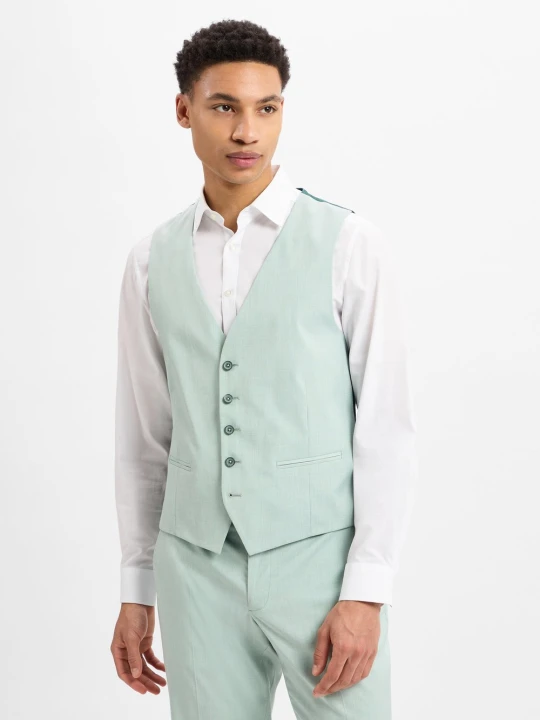 Zdjęcie produktu Finshley & Harding kamizelka garniturowa - Alameda Mężczyźni Slim Fit zielony