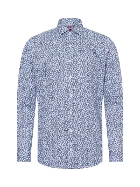 Zdjęcie produktu Finshley & Harding koszula biznesowa - Easy Care Mężczyźni Slim Fit Bawełna niebieski | biały