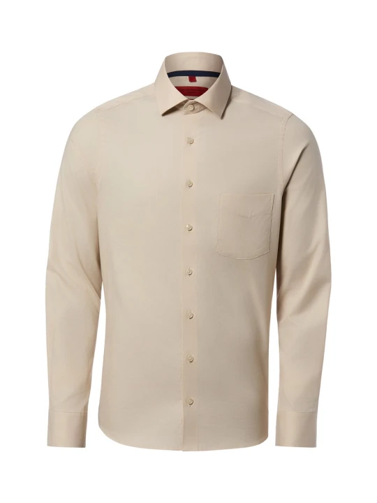 Zdjęcie produktu Finshley & Harding koszula biznesowa Mężczyźni Slim Fit Bawełna beżowy