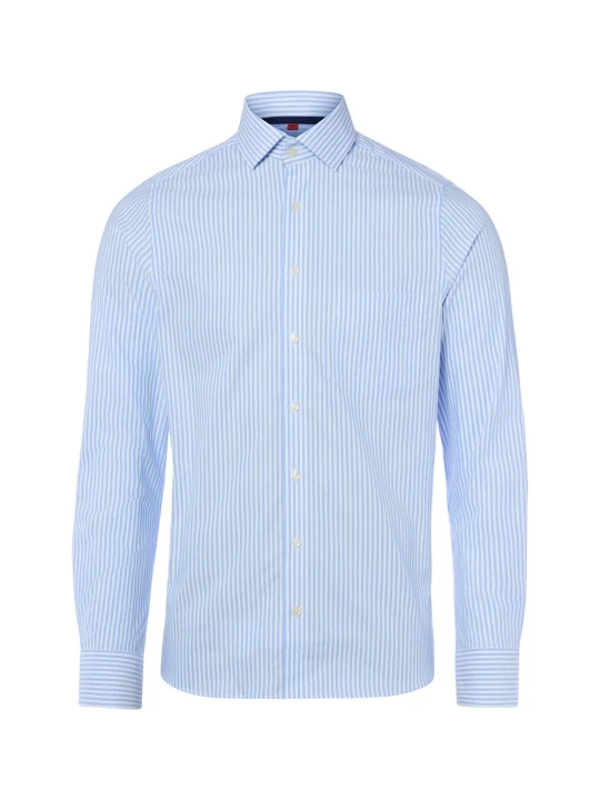 Zdjęcie produktu Finshley & Harding koszula biznesowa Mężczyźni Slim Fit Bawełna niebieski | biały