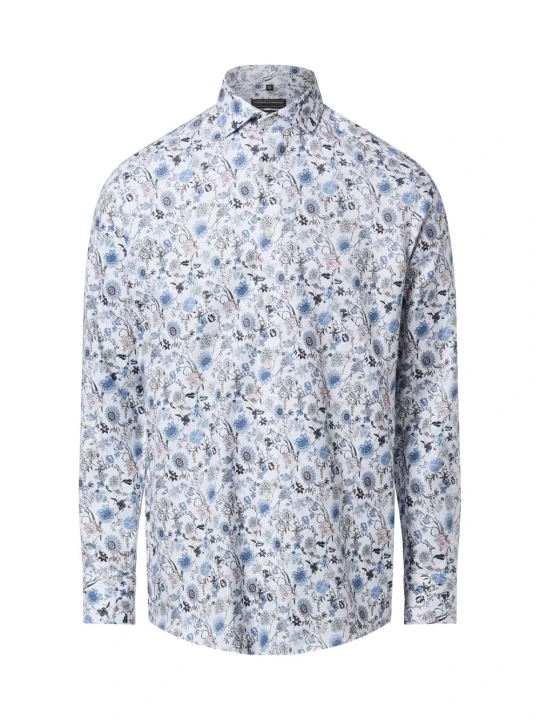 Zdjęcie produktu Finshley & Harding koszula non-iron Mężczyźni Modern Fit Bawełna biały | niebieski | wielokolorowy
