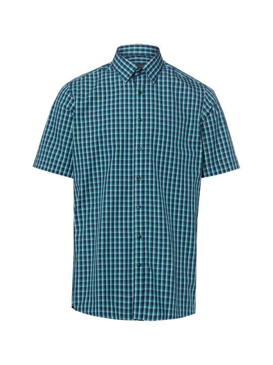 Zdjęcie produktu Finshley & Harding koszulka z krótkim rękawem Mężczyźni Modern Fit Bawełna (100%) niebieski | zielony