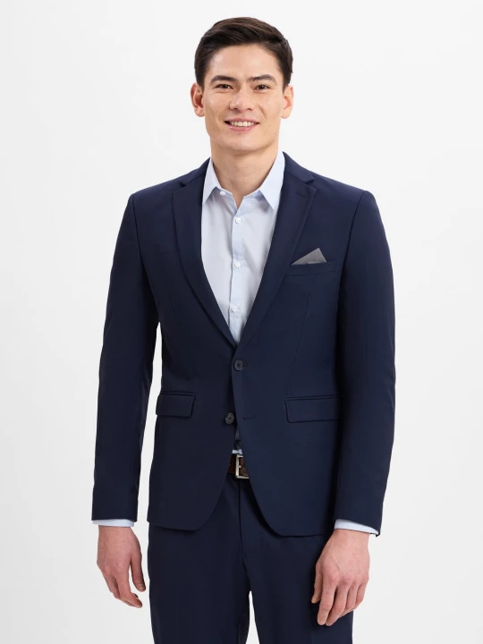 Zdjęcie produktu Finshley & Harding marynarka od garnituru modułowego Mężczyźni Slim Fit Sztuczne włókno niebieski