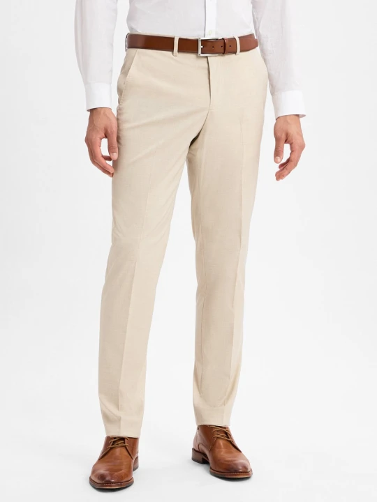 Zdjęcie produktu Finshley & Harding spodnie garniturowe - Kalifornia Mężczyźni Slim Fit beżowy
