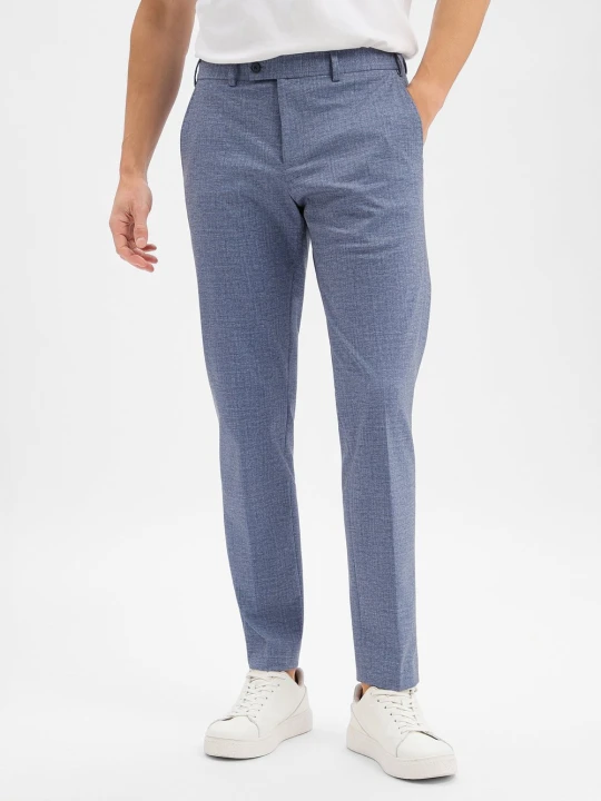 Zdjęcie produktu Finshley & Harding spodnie garniturowe Mężczyźni Modern Fit Sztuczne włókno niebieski