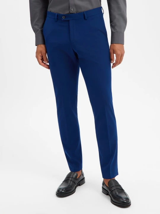 Zdjęcie produktu Finshley & Harding spodnie od garnituru modułowego Mężczyźni Slim Fit Sztuczne włókno niebieski