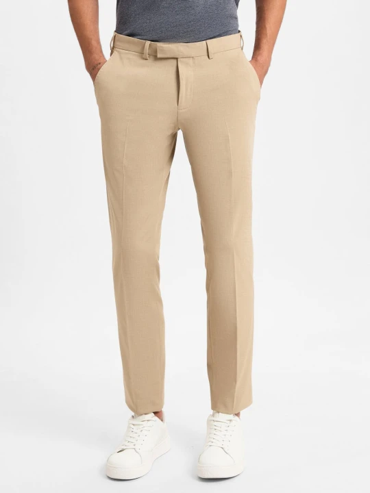 Zdjęcie produktu Finshley & Harding Spodnie Mężczyźni Slim Fit Sztuczne włókno beżowy