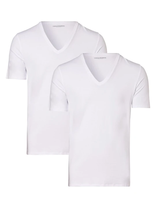 Zdjęcie produktu Finshley & Harding T-shirty pakowane po 2 szt. Mężczyźni Bawełna biały