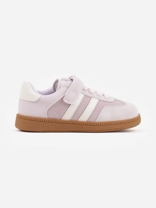Zdjęcie produktu Fioletowe Buty Sportowe Sneakersy ze Skórzaną Wkładką i Paskami Fyrora Apawwa