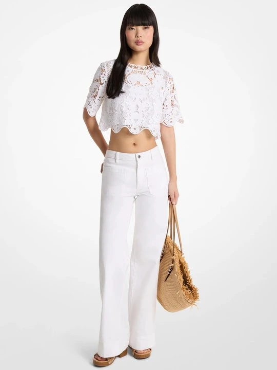 Zdjęcie produktu Fioletowe jeansy Michael Kors OPTYCZNA BIEL (Biały)