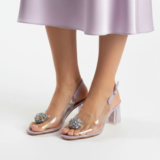 Zdjęcie produktu Fioletowe Sandały S.Barski Eleganckie Obuwie Damskie