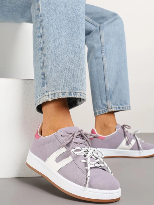 Zdjęcie produktu Fioletowe Sneakersy Ozdobione Geometrycznym Motywem Telindrela Be.Sport