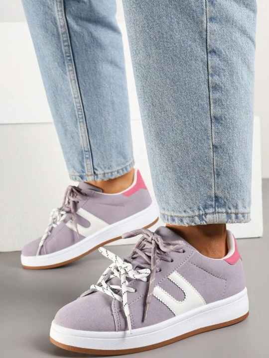 Zdjęcie produktu Fioletowe Sneakersy z Geometrycznym Wzorem Telawiela Be.Sport