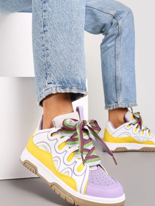 Zdjęcie produktu Fioletowe Sneakersy z Szerokimi Sznurówkami Nolita
