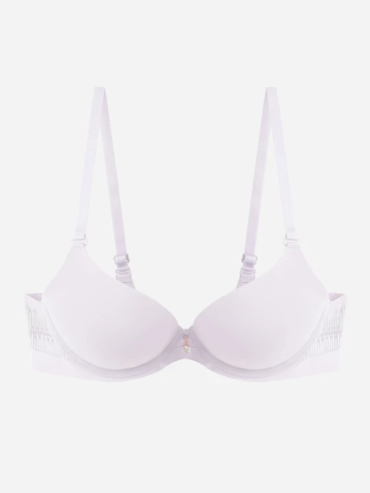 Zdjęcie produktu Fioletowy Biustonosz Push-Up z Bezszwowym Paskiem i Cyrkoniowym Zdobieniem Agnis Love Magnolia