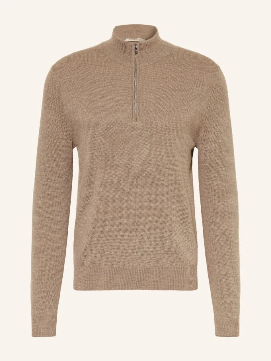 Zdjęcie produktu Fioroni Sweter Typu Troyer Z Dzianiny Piqué beige