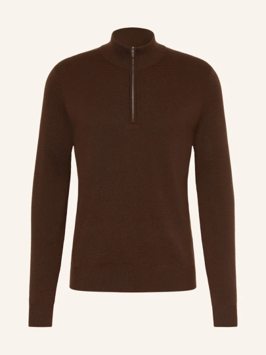Zdjęcie produktu Fioroni Sweter Typu Troyer Z Dzianiny Piqué rot CIEMNOBRĄZOWY