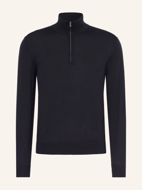 Zdjęcie produktu Fioroni Sweter Typu Troyer Z Wełny Merynosowej blau GRANATOWY