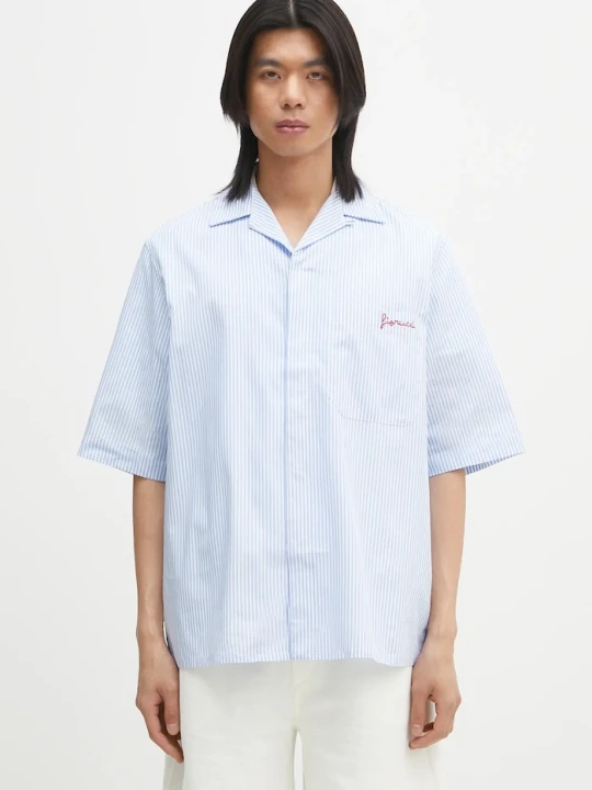 Zdjęcie produktu Fiorucci koszula bawełniana Striped Logo Bowling niebieski