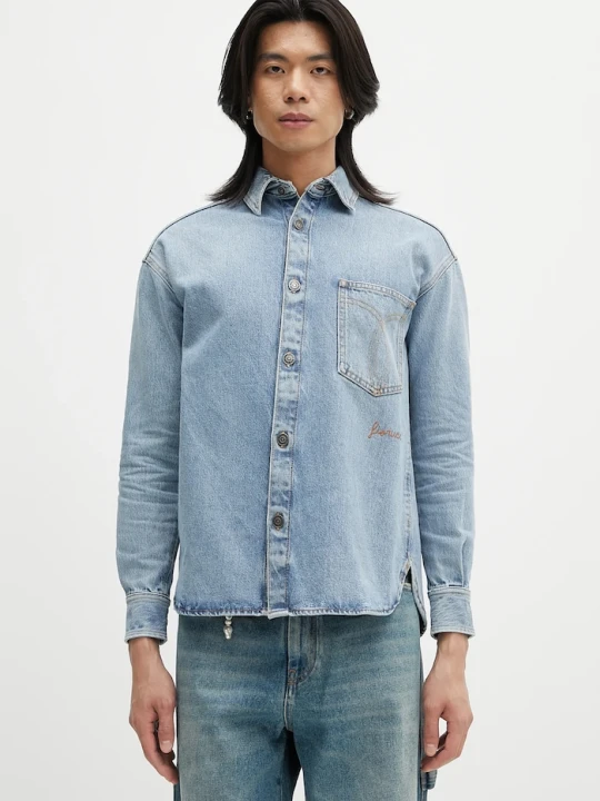 Zdjęcie produktu Fiorucci koszula jeansowa Open Back Embroidered Denim niebieski