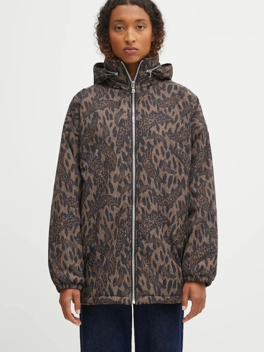 Zdjęcie produktu Fiorucci kurtka bawełniana Nylon Banimalier Print Zip Up brązowy