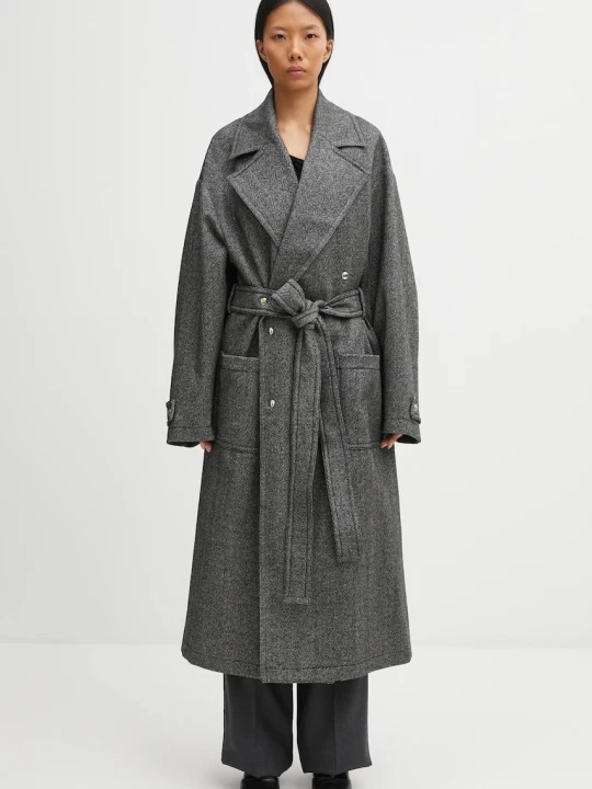 Zdjęcie produktu Fiorucci płaszcz z dodatkiem wełny Herringbone Maxi