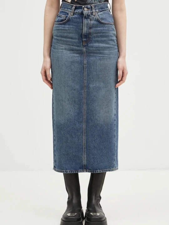 Zdjęcie produktu Fiorucci spódnica jeansowa bawełniana Denim Midi granatowy