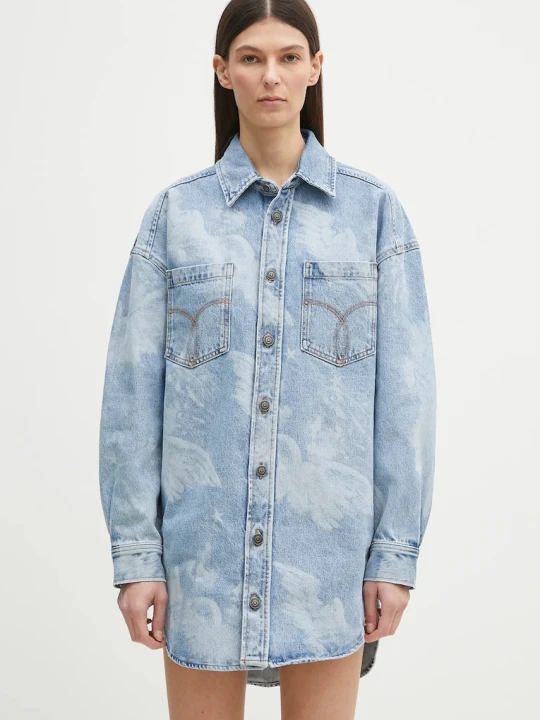Zdjęcie produktu Fiorucci sukienka jeansowa Angel Print Denim Shirt Dress