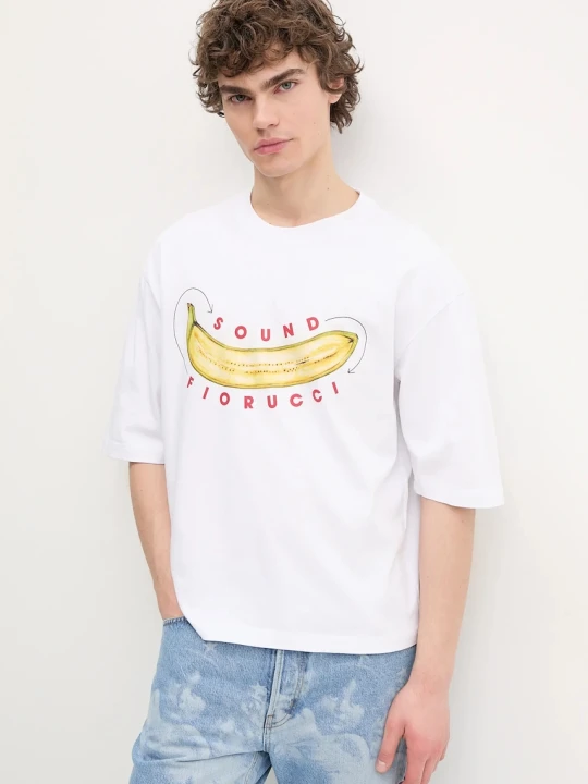 Zdjęcie produktu Fiorucci t-shirt bawełniany Banana Sound Print Regular Fit T-Shirt