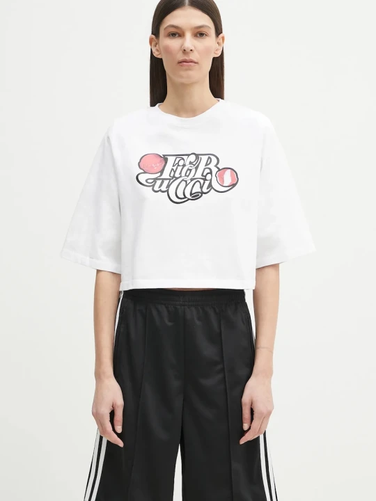 Zdjęcie produktu Fiorucci t-shirt bawełniany Curly Lollipop Logo Cropped Padded