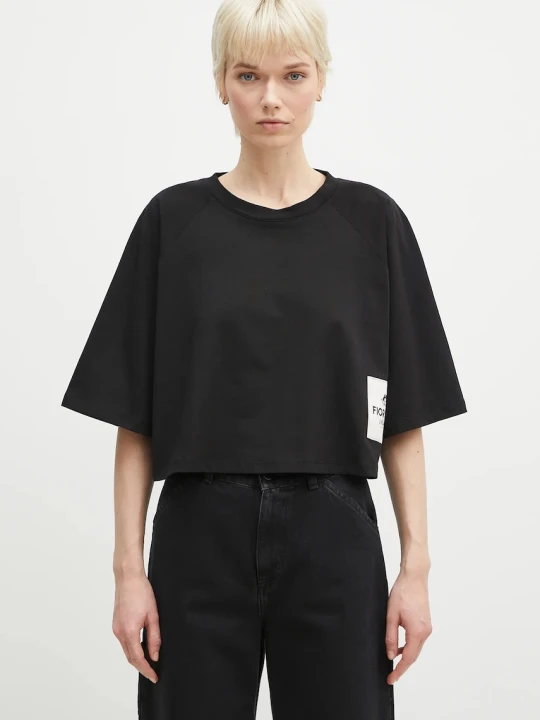 Zdjęcie produktu Fiorucci t-shirt bawełniany Logo Label Cropped Padded