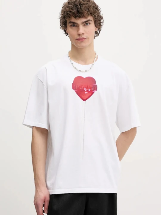 Zdjęcie produktu Fiorucci t-shirt bawełniany Lollipop Heart Print Boxy Fit T-Shirt biały