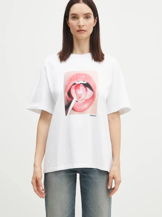 Zdjęcie produktu Fiorucci t-shirt bawełniany Lollipop Mouth Print Boxy T-Shirt