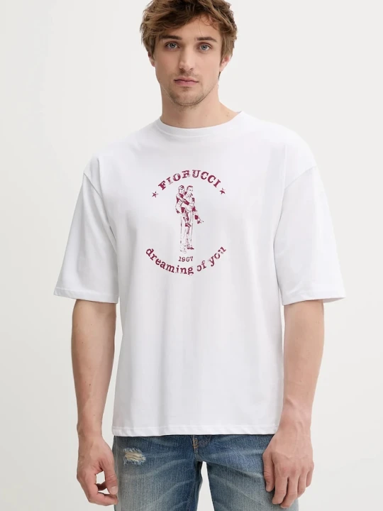 Zdjęcie produktu Fiorucci t-shirt bawełniany White Dreaming of You Print Relaxed Fit T-Shirt