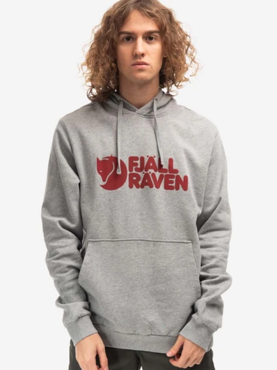 Zdjęcie produktu Fjallraven bluza bawełniana Logo Hoodie Fjällräven szary