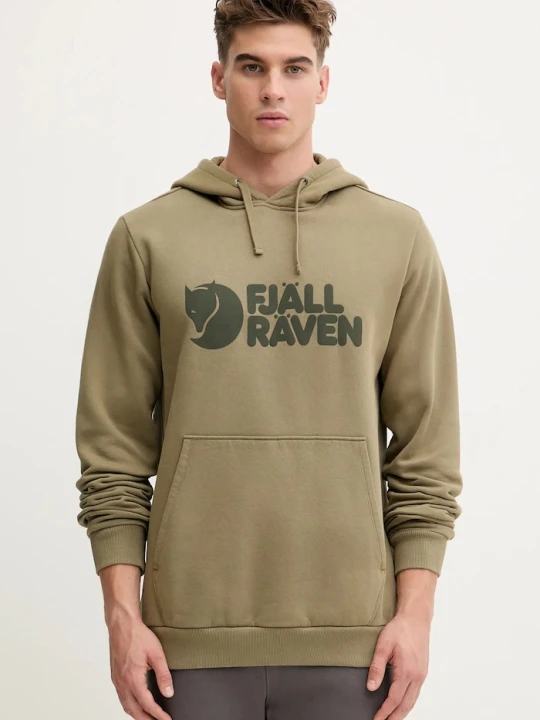 Zdjęcie produktu Fjallraven bluza bawełniana Logo Hoodie Fjällräven zielony