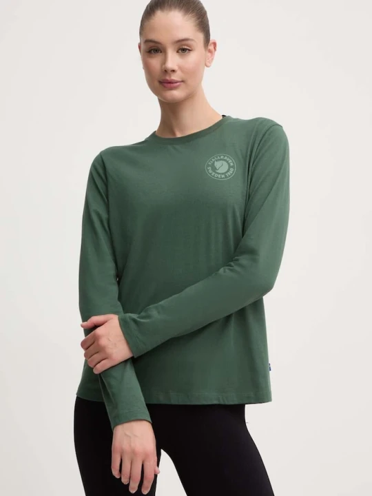 Zdjęcie produktu Fjallraven longsleeve bawełniany 1960 Logo Fjällräven zielony