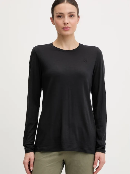 Zdjęcie produktu Fjallraven longsleeve damski z wełną Abisko Fjällräven czarny