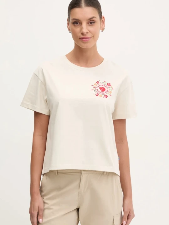 Zdjęcie produktu Fjallraven t-shirt Fjällblomster Fjällräven beżowy