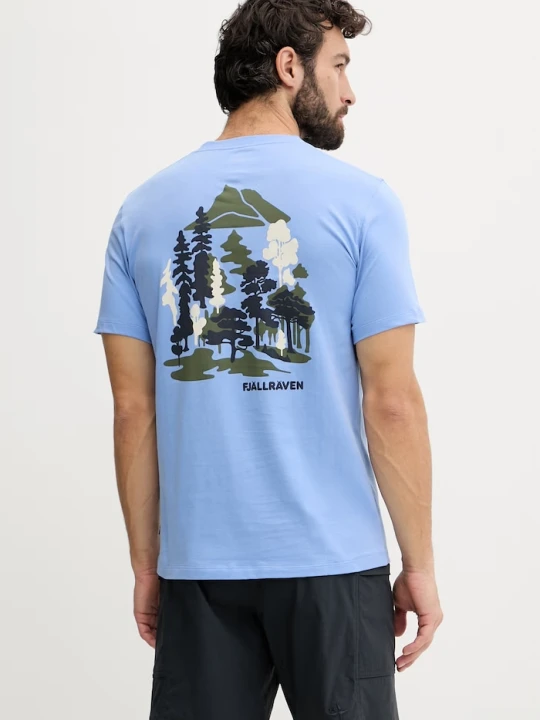 Zdjęcie produktu Fjallraven T-shirt męski bawełniany Swedish Forest Fjällräven niebieski