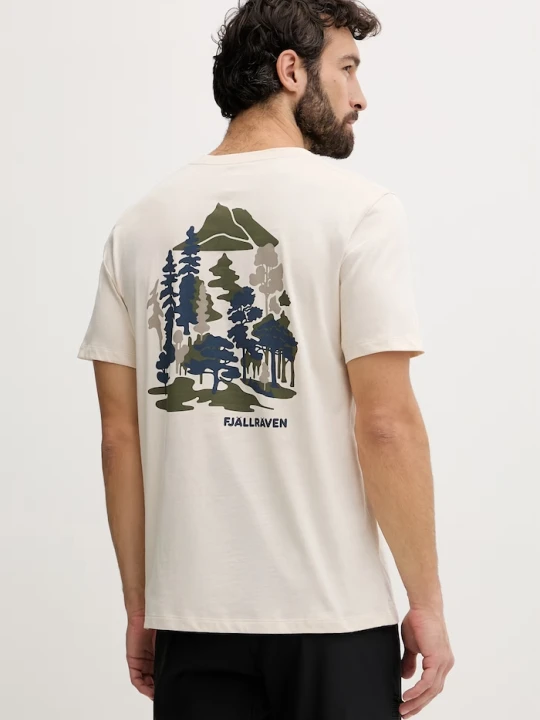 Zdjęcie produktu Fjallraven T-shirt męski bawełniany Swedish Forest Fjällräven beżowy