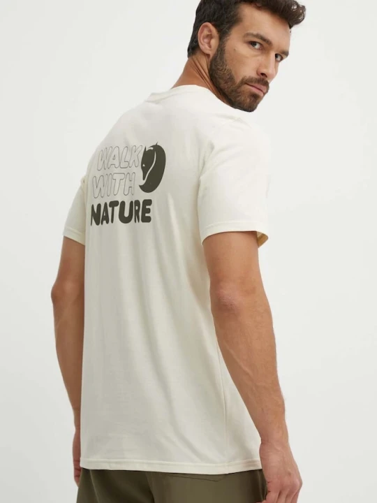 Zdjęcie produktu Fjallraven t-shirt sportowy Walk With Nature Fjällräven beżowy