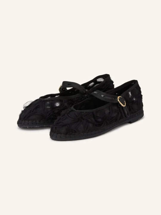 Zdjęcie produktu Flabelus Baleriny Mary Jane Pierre Lace schwarz CZARNY