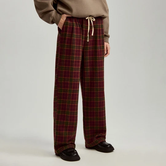 Zdjęcie produktu Flanelowe spodnie wide leg w kratę House