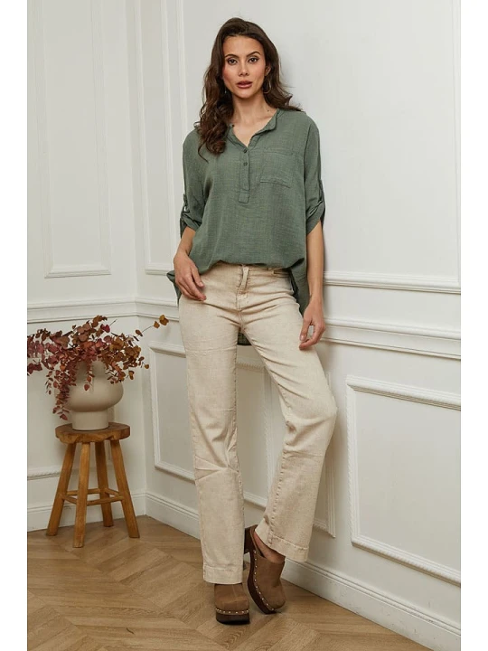 Zdjęcie produktu Fleur de Lin Bluzka "Msof" w kolorze khaki rozmiar: L